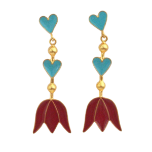 Aretes corazon de tulipan