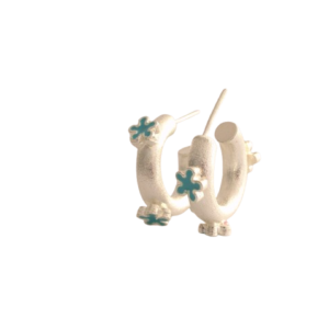 Mini Hoops Flor Silver