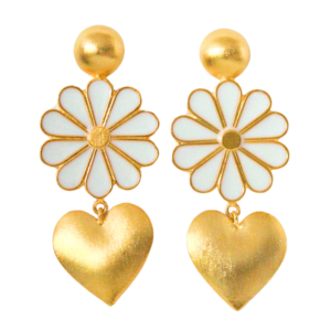 Aretes Margarita de Corazón Maxi