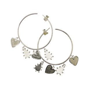Maxi Hoops Gotas de Amor Plateadas